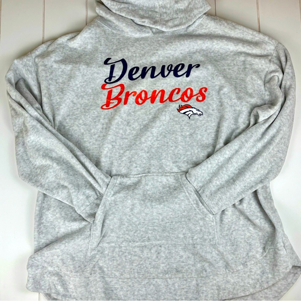 Denver Broncos Terry Cloth Heather Gray XXL Hoodie